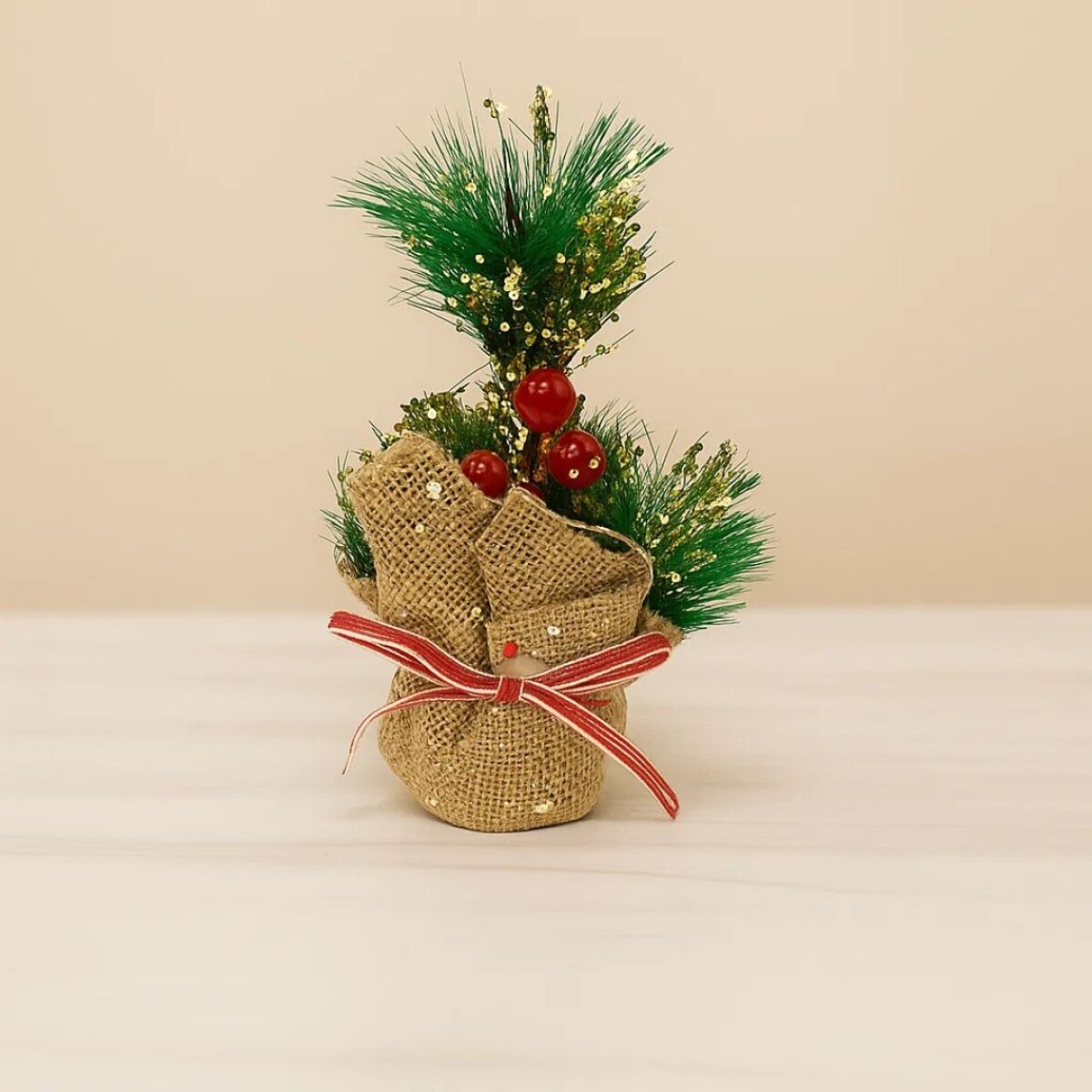 ADORNO NAVIDEÑO ARBOLITO TELA PARA MESA 