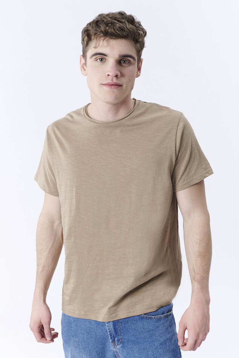Remera Slub - Taupe 