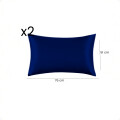 Funda Almohada De Satín Satén Tipo Seda Suave Azul