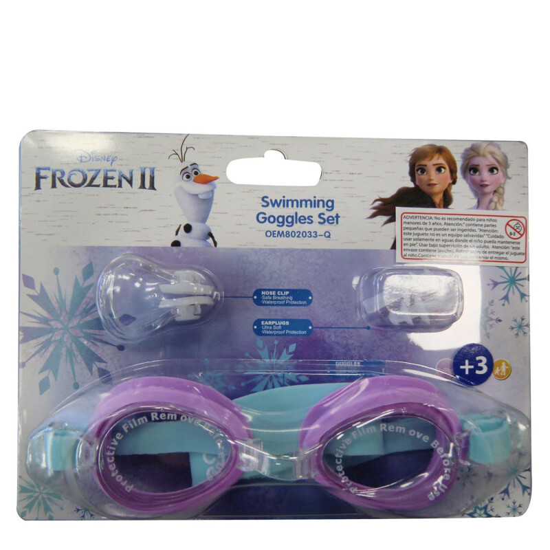 Lentes Disney Antiparras Frozen c/Tapones Violeta