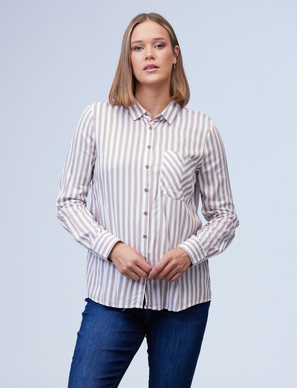 Camisa Lineas BEIGE/MULTI