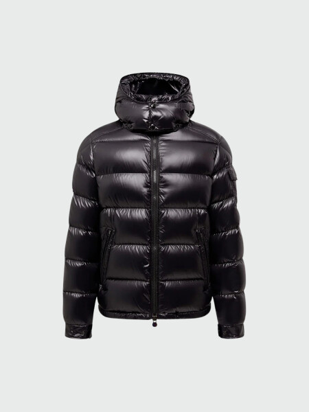 MONCLER - Campera Corta de Plumas Maya Negro