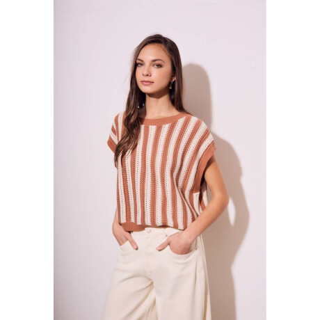 Chaleco Rayado Mocha