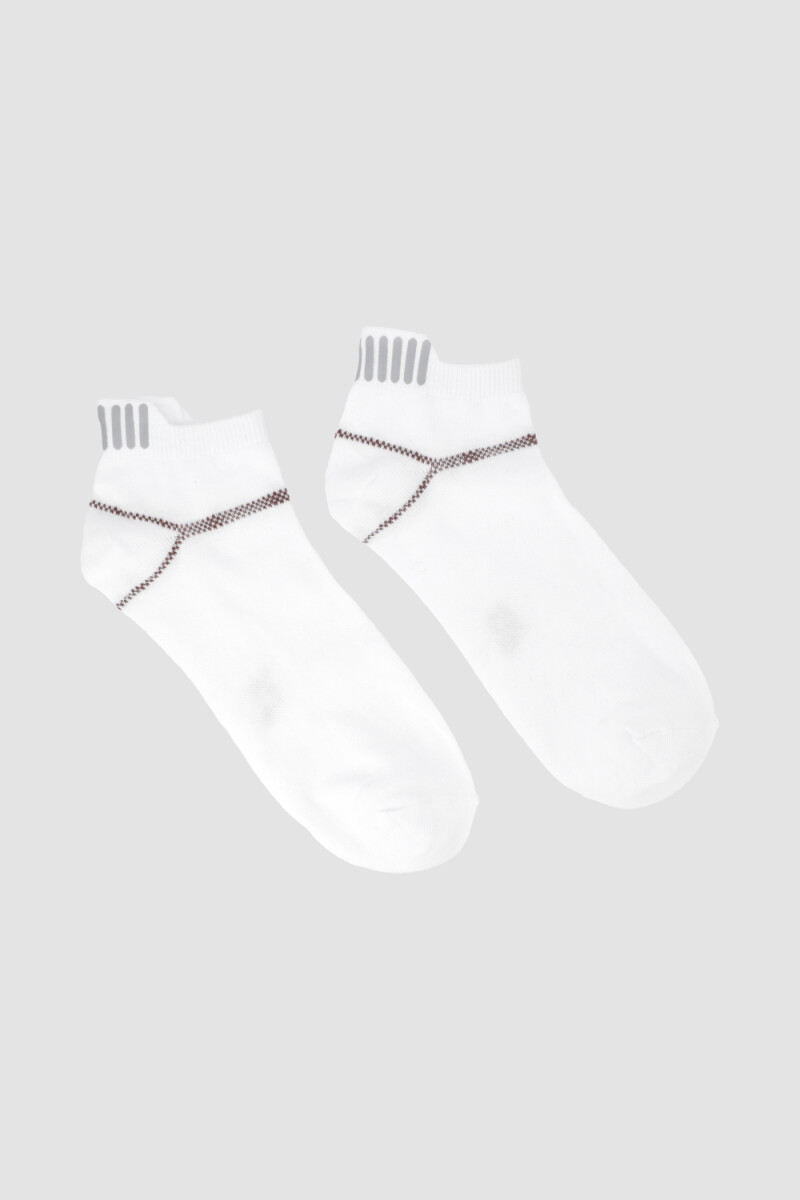 Ciclista deportiva elastico con estamapa reflectiva - Blanco 