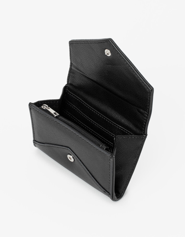Billetera Solapa Billetera Con Solapa - Negro