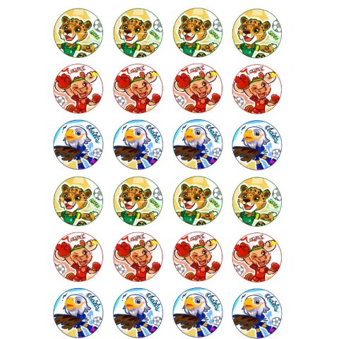 Láminas Mundial Mascotas Fondo x24