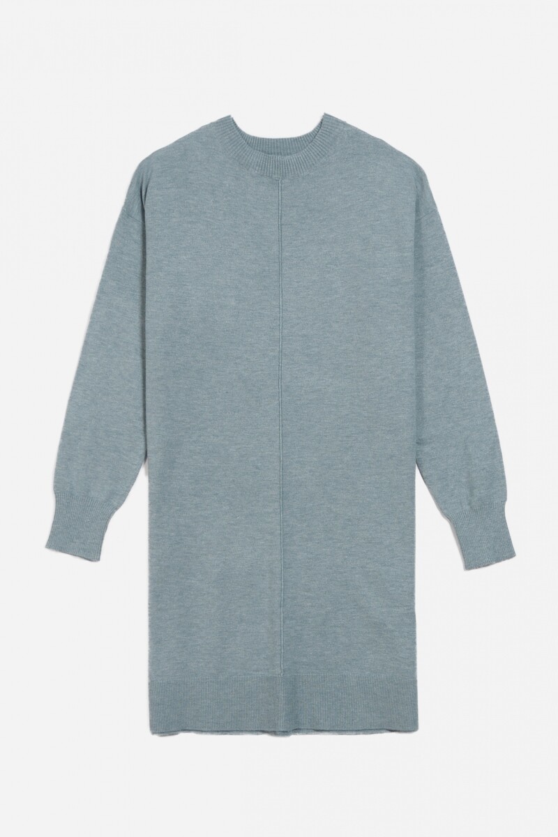 Sweater cuello a la base AZUL PIEDRA