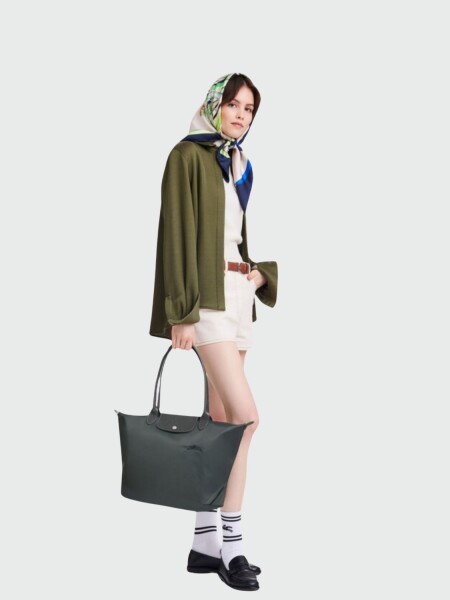 Longchamp- LE PLIAGE GREEN L SHOULDER BAG Gris