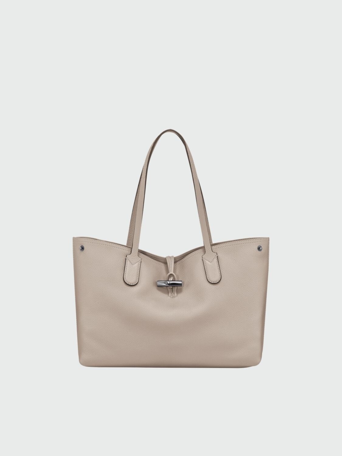 Longchamp -Cartera de cuero flexible, Roseau Essential Gris