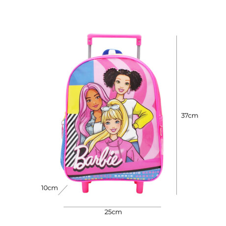 Mochila Escolar Barbie C/carro 30cm Rueditas Infantil 1