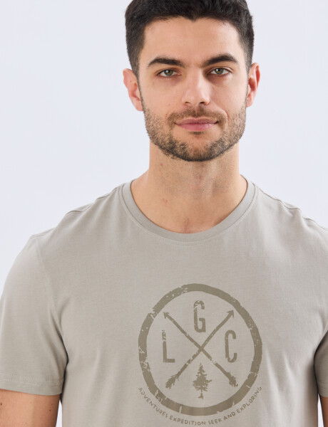 REMERA ESTAMPADA DE ALGODÓN Khaki