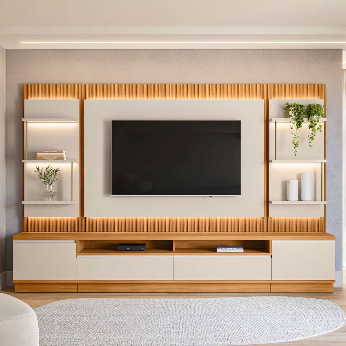 Modular para Tv Rack + Panel 2 Laterales - San Paulo 