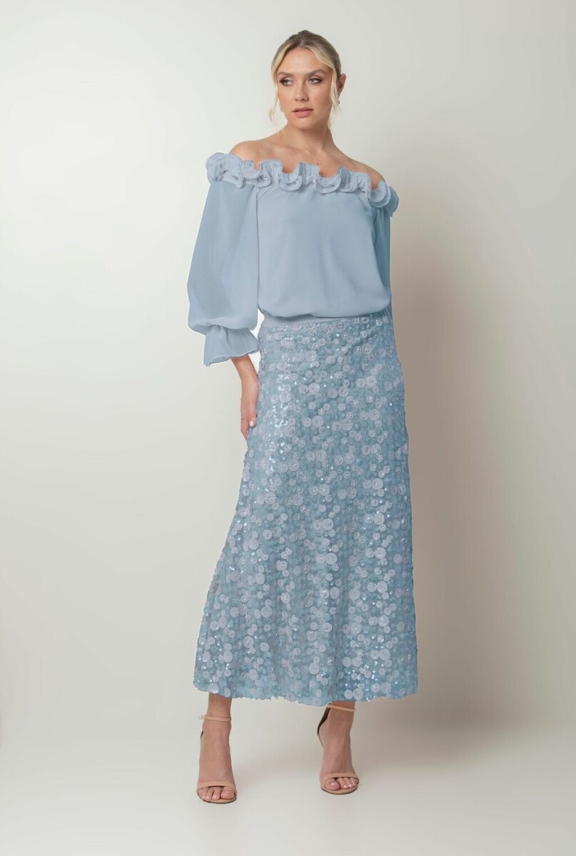 Falda Celia - Celeste 