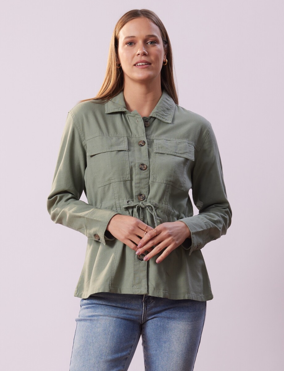 Sobrecamisa Lino - Oliva 