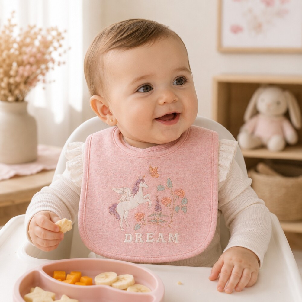 Set x3 baberos hudson baby rosa lila