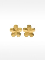 Pendientes Cortos Con Flor dorado