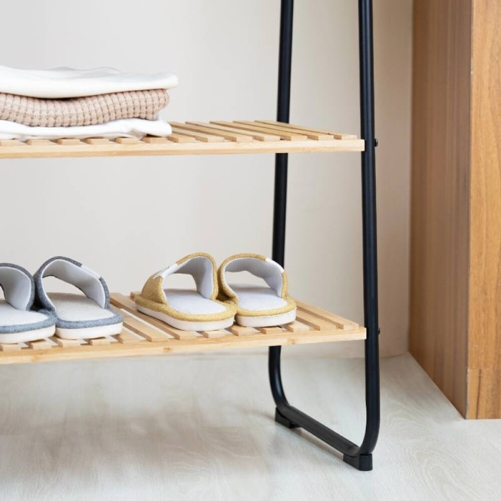 Perchero 2 niveles con estantes - House Negro