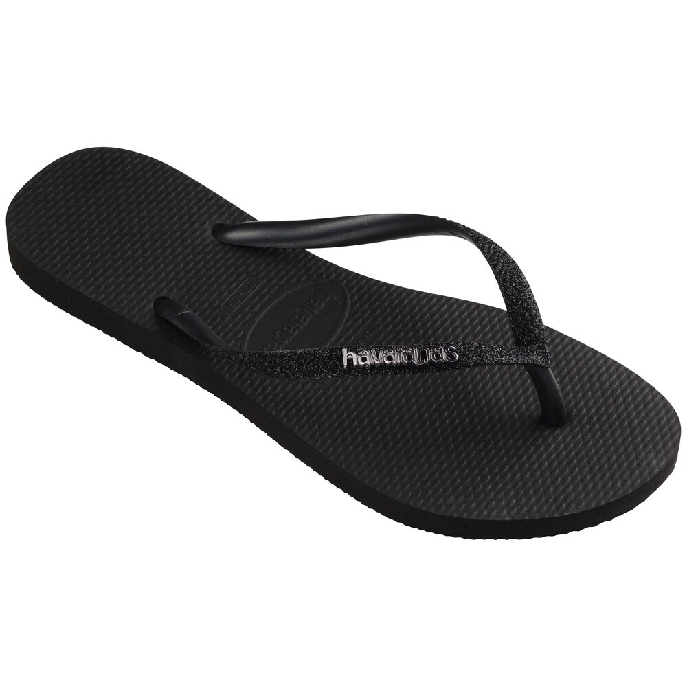 Sandalias Havaianas Slim Glitter II Mujer Negro/Negro