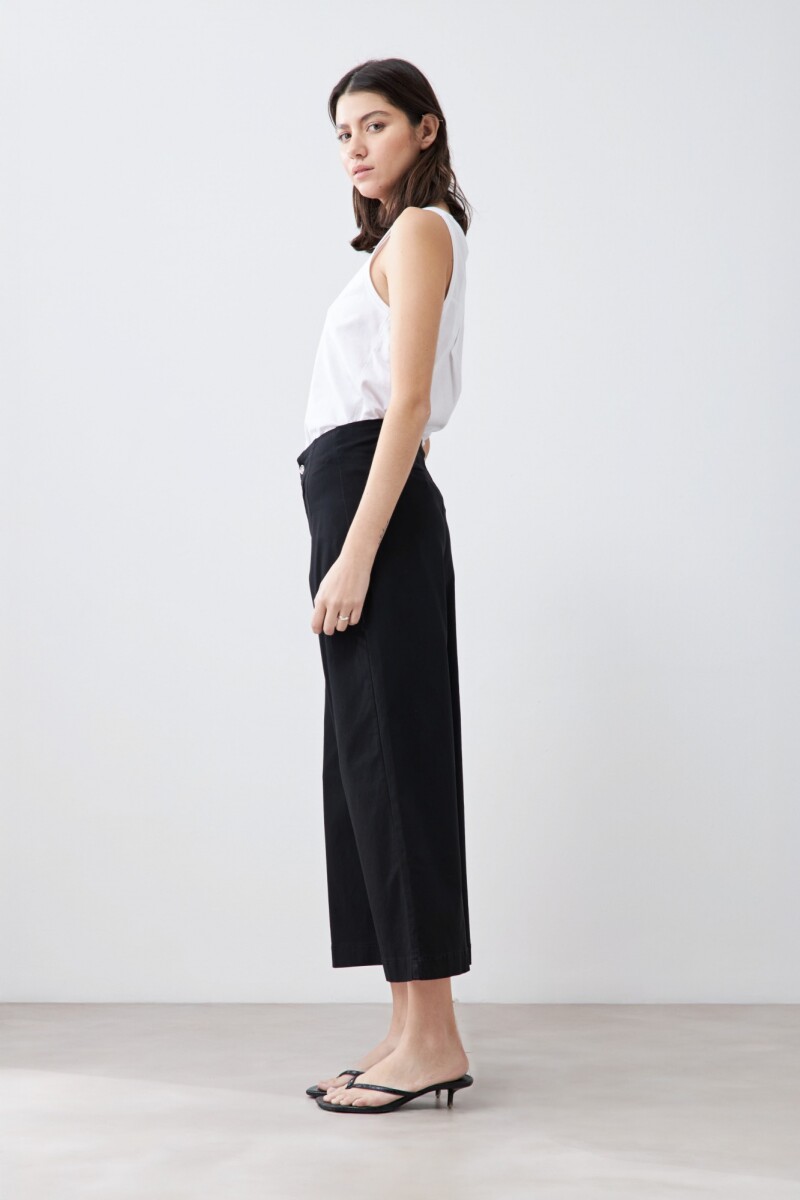 Pantalón culotte pierna ancha negro