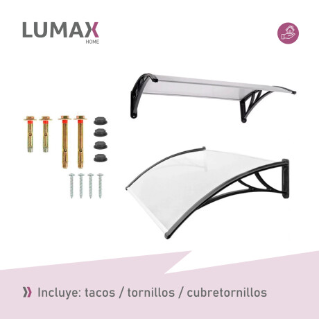 Alero Policarbonato Transparente Y Soporte Negro 1.2 X 0.8 M Transparente