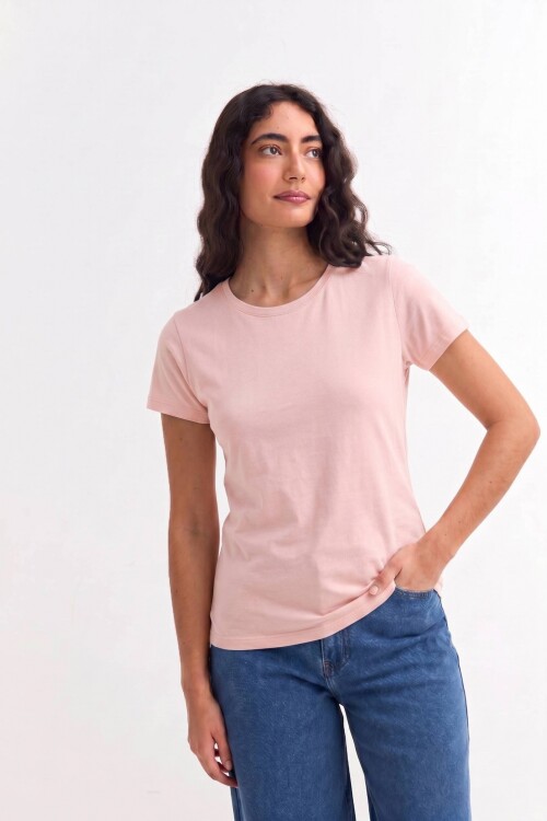 Remera cuello redondo ICONIC 150 ROSA PASTEL