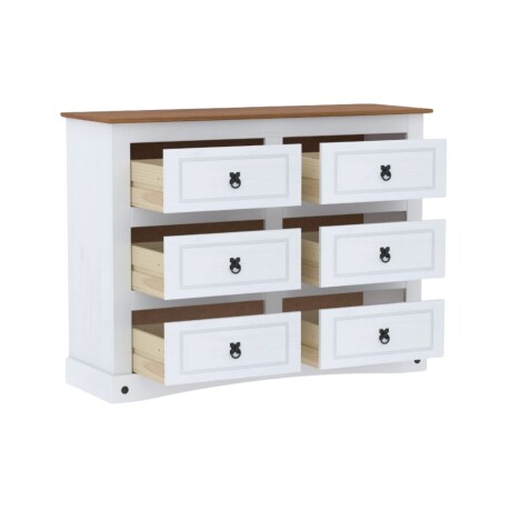 Promo Comoda + 2 Mesa De Luz Linea Naturale - Blanco Promo Comoda + 2 Mesa De Luz Linea Naturale - Blanco