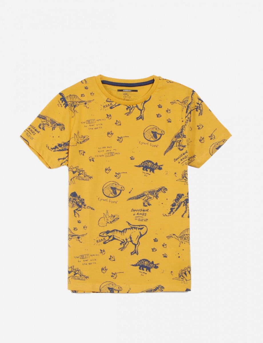 Remera con dinosaurios - Amarillo 