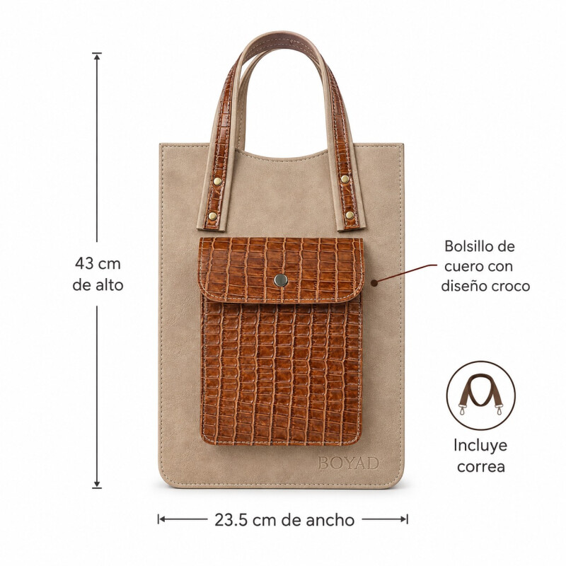 Matera Tipo Cartera con Bolsillo de Cuero Diseño Croco Matera Tipo Cartera con Bolsillo de Cuero Diseño Croco