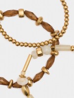 Set De Pulseras Elásticas Efecto Piedra beige