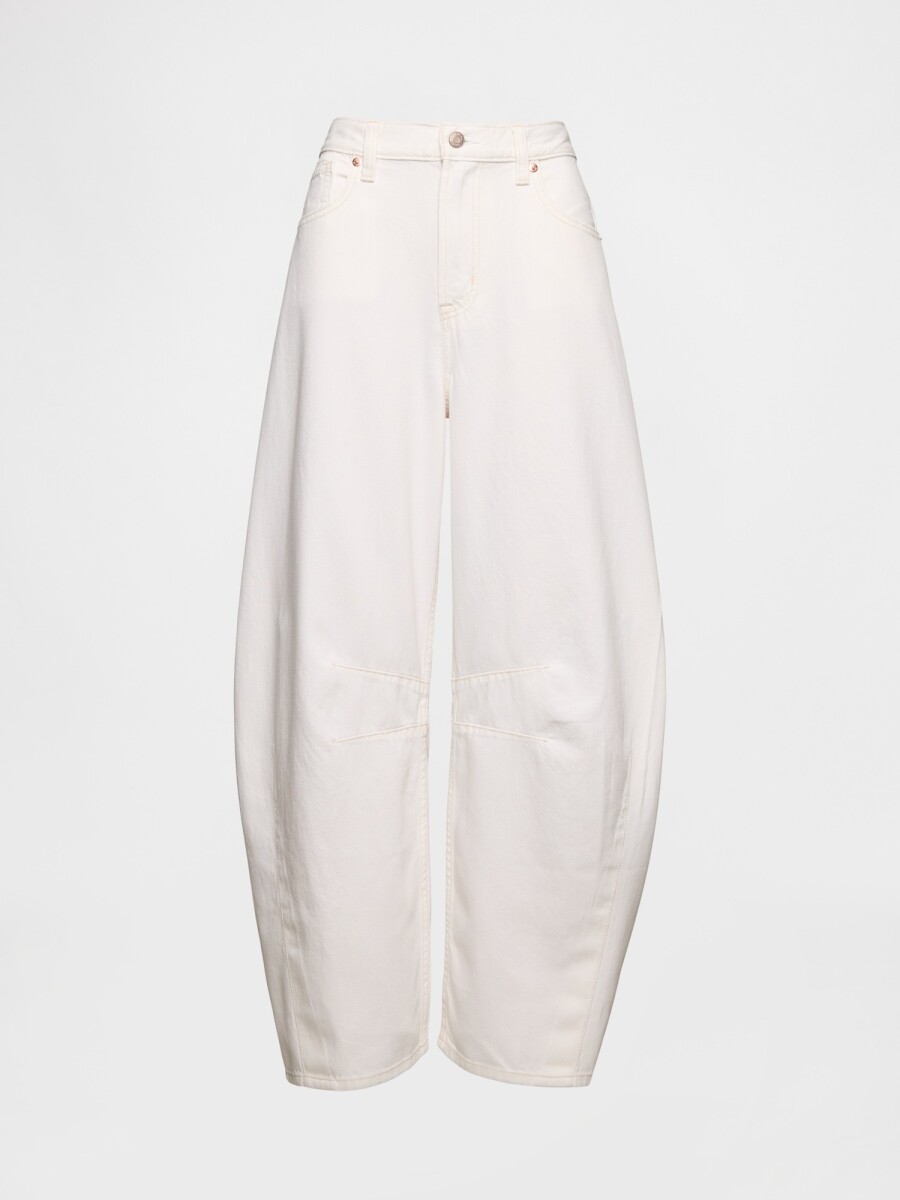 Jean Horseshoe Tiro Alto Mujer - New Off White 