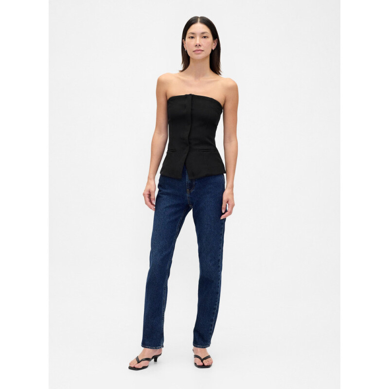 STRAPLESS TAILORED VEST TRUE BLACK