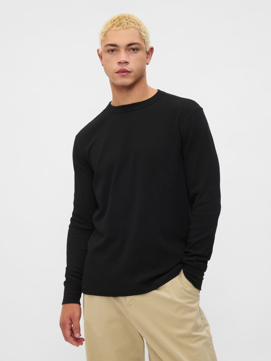 Buzo Waffle Hombre - Black 1 