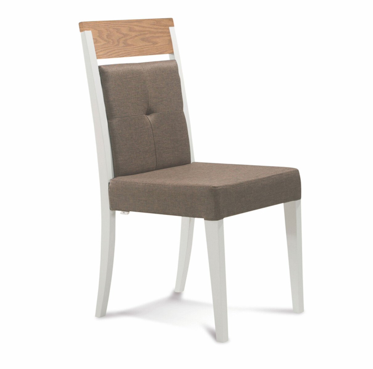 SILLA MADERA LACA BLANCA Y ROBLE CLARO - TAPIZADO BEIGE 