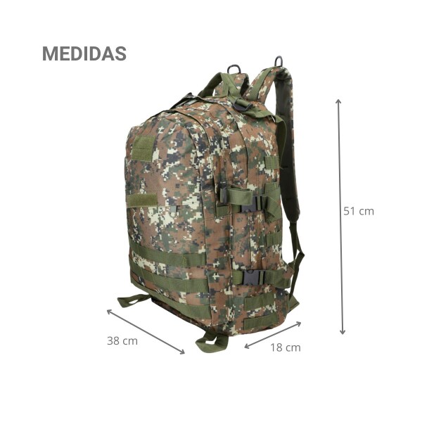 Mochila Táctica Doble Militar Molle 40 Lts Camping Mochilero Mochila Táctica Doble Militar Molle 40 Lts Camping Mochilero