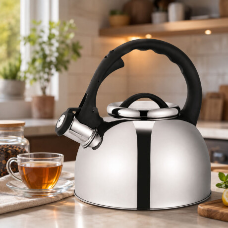 Caldera Pava Silbadora 2.5Lt en Acero Inox Cuori Caldaia Plateado