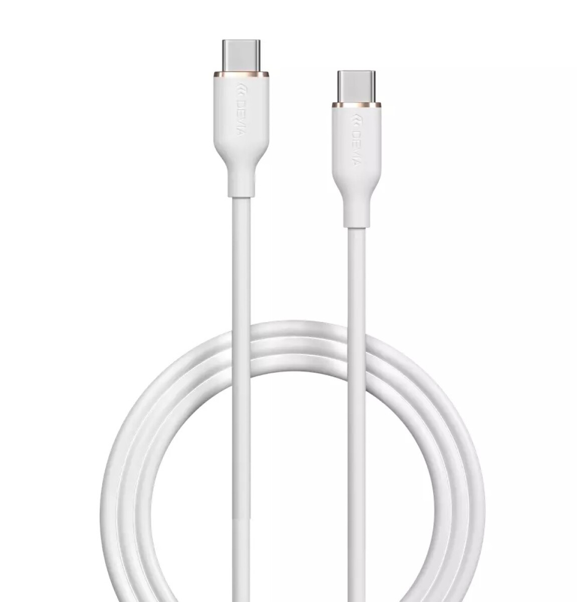 CABLE USB-C A USB-C SILICONE PD 3A 1.2M JELLY SERIES - White 