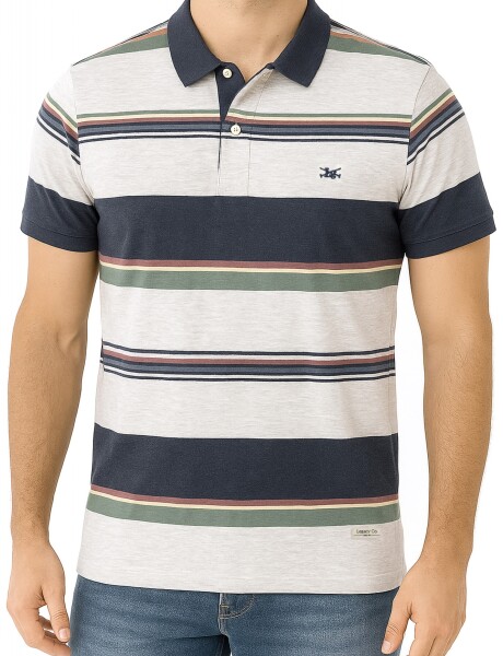 REMERA POLO RAYADA Gris