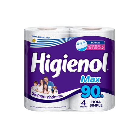 Higienol Papel Higiénico Max 90m X4 Higienol Papel Higiénico Max 90m X4