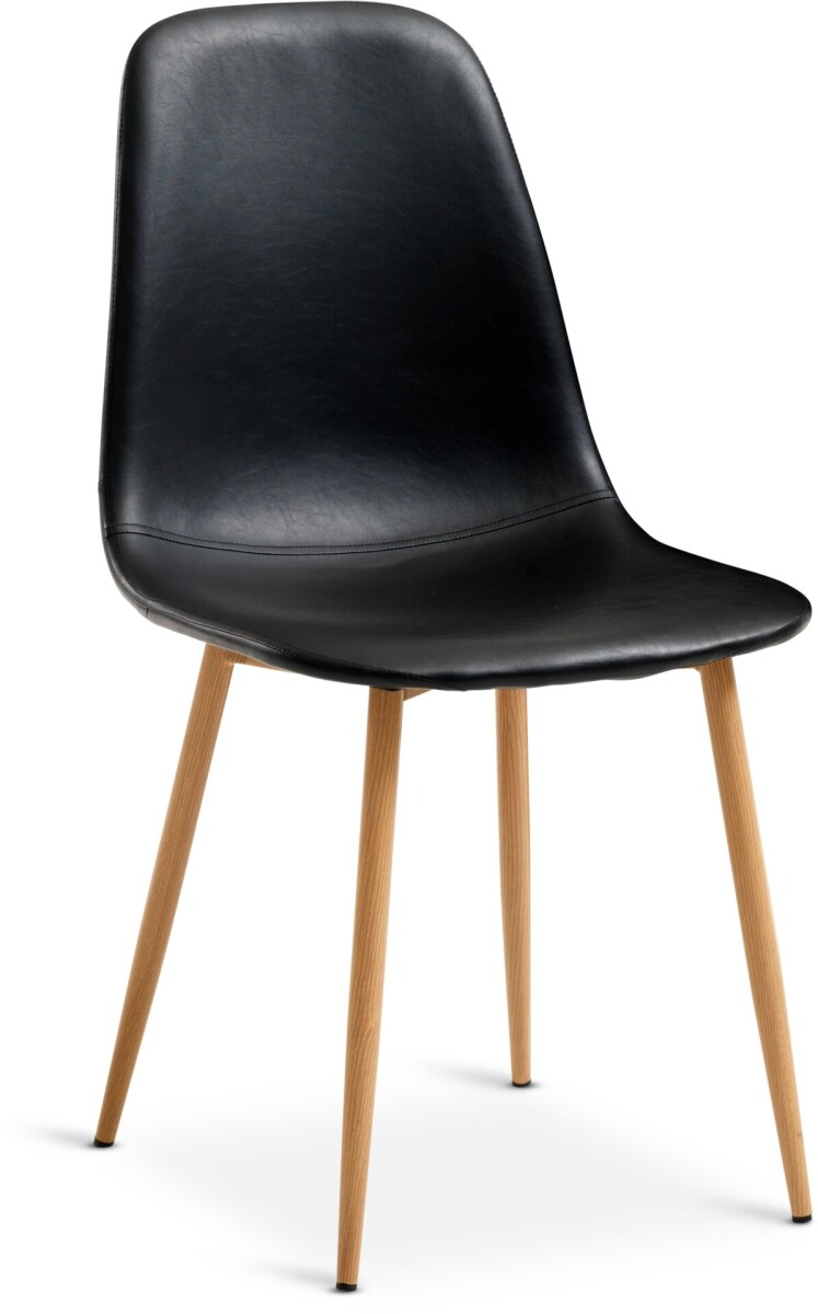 Silla de comedor JONSTRUP polipiel negro 