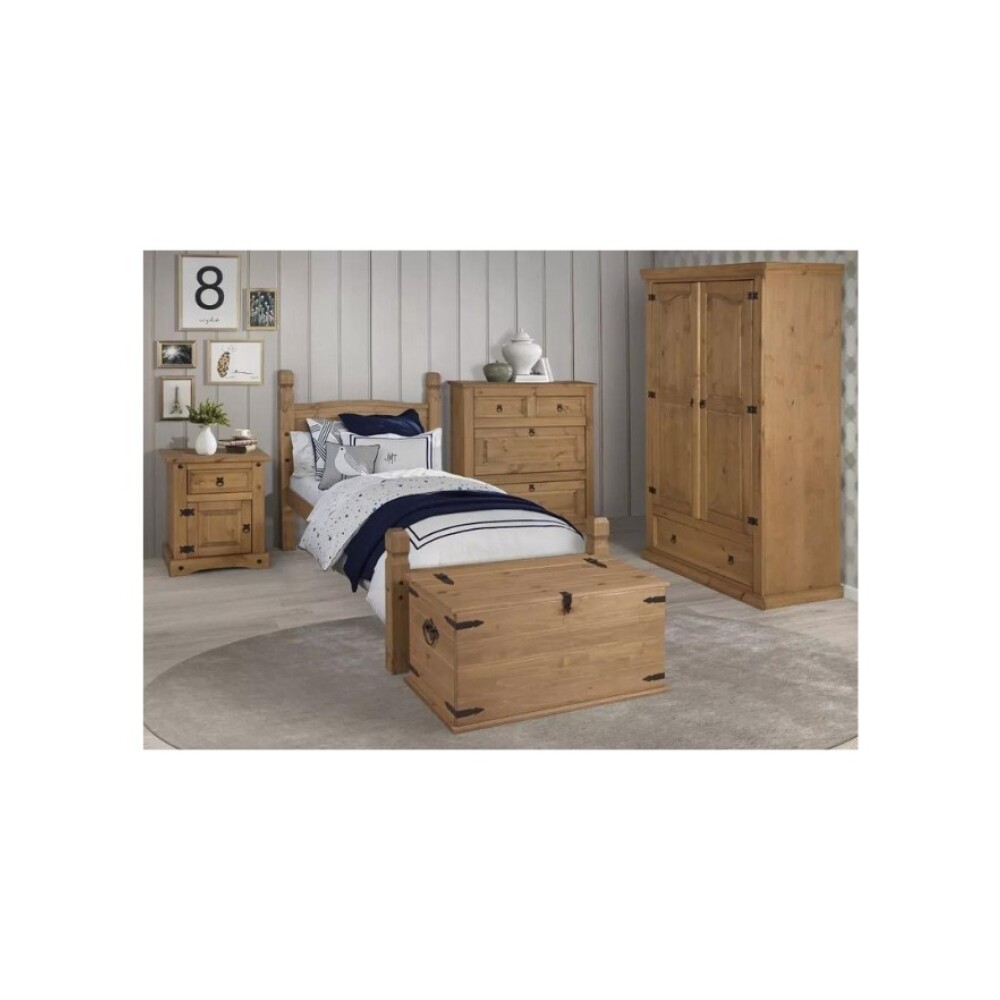 Cama 1 Plaza Madera Maciza Linea Mexicana Natural
