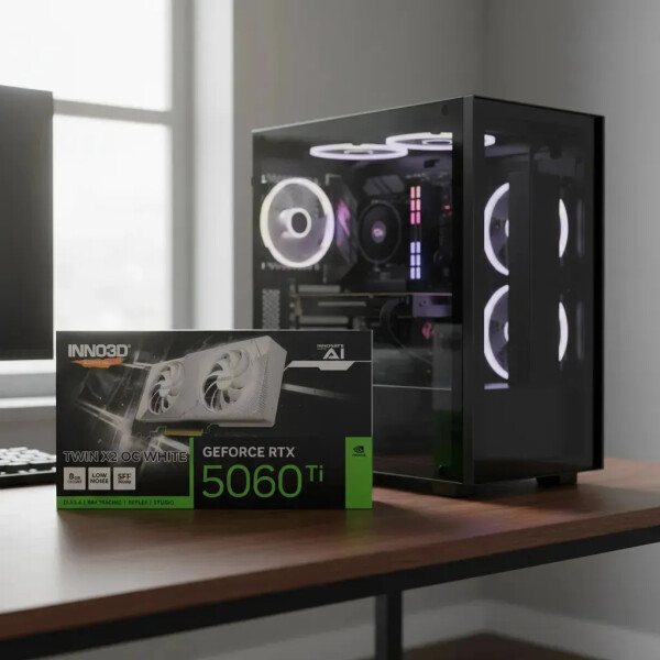 Tarjeta Gráfica Inno3d Geforce Rtx 5060 Ti Twin X2 8 Gb Gddr7 BLANCO