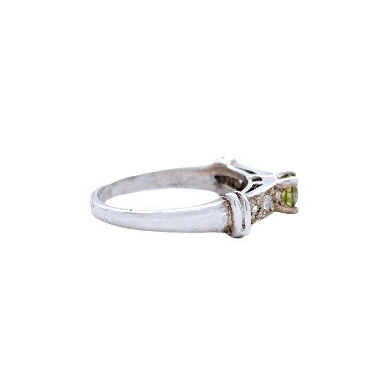 Anillo Halo-Plata 950-Piedra Zirconia verde y blanca-AN3654 conpiedra