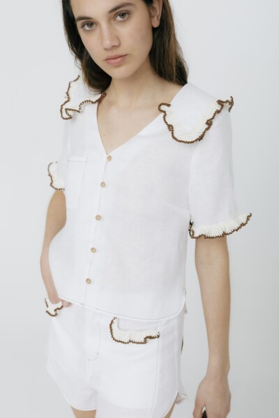 PRE VENTA BLUSA FRESA Blanco