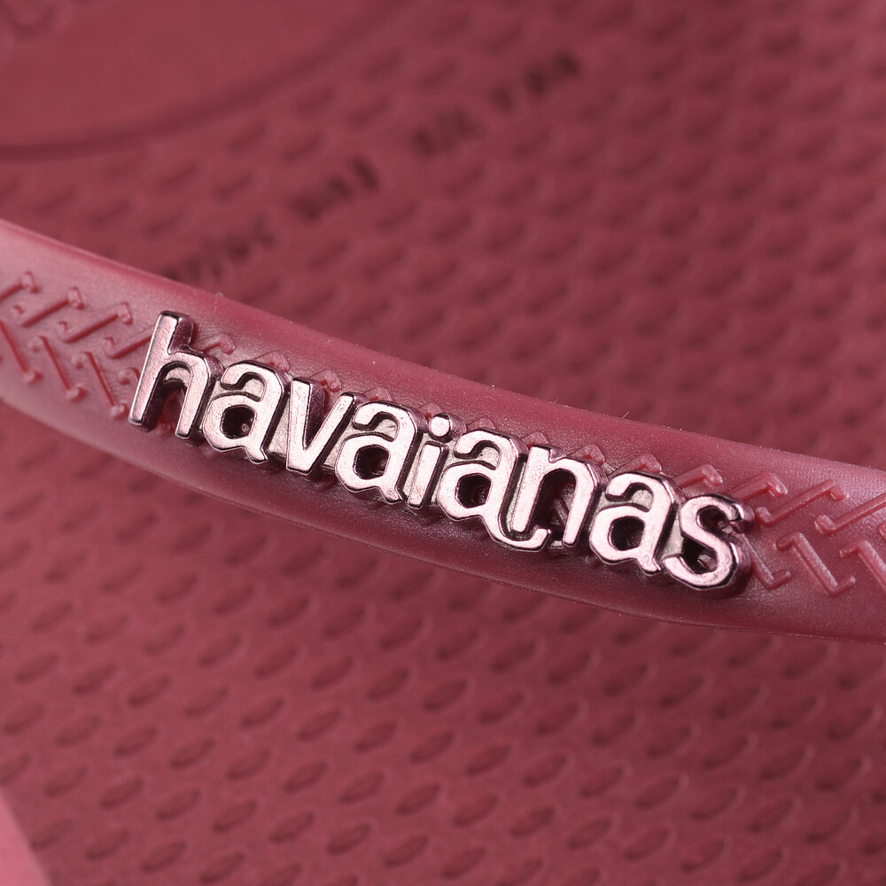 Sandalias Havaianas Slim Square Logo Metallic Mujer Amaranto