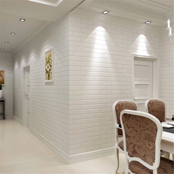 Revestimiento Pared Adhesivo Facil Colocacion Piedra X100 U Color Variante Blanco