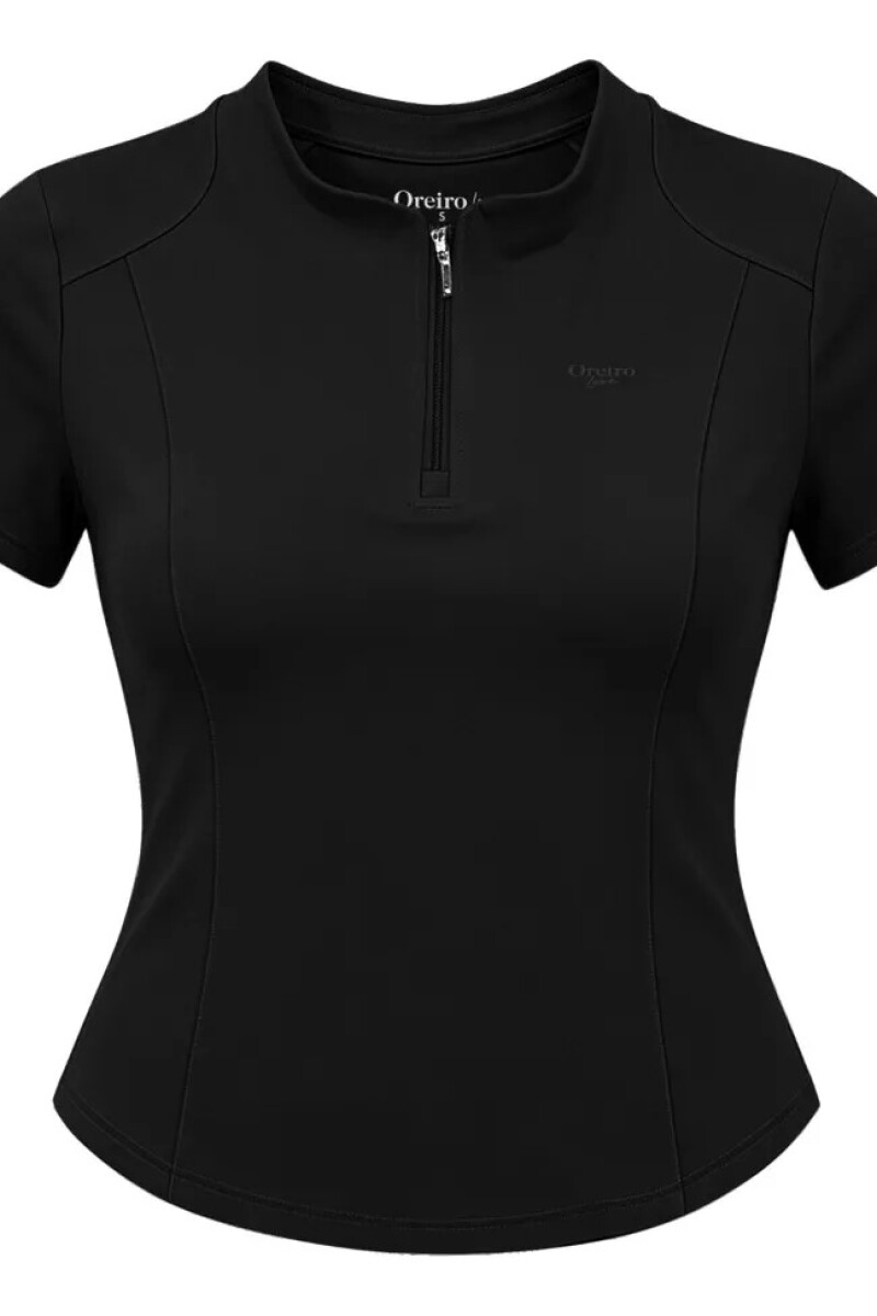 Remera Medio Cierre Oreiro Negro