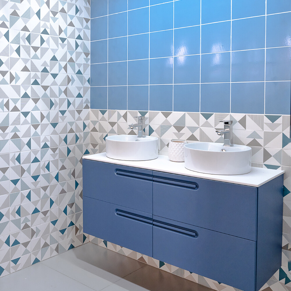 MUEBLE DE BAÑO ECONIC 120 CM AZUL VAPOR CON ENCIMERA Mueble De Baño Econic 120 Cm Azul Vapor Con Encimera