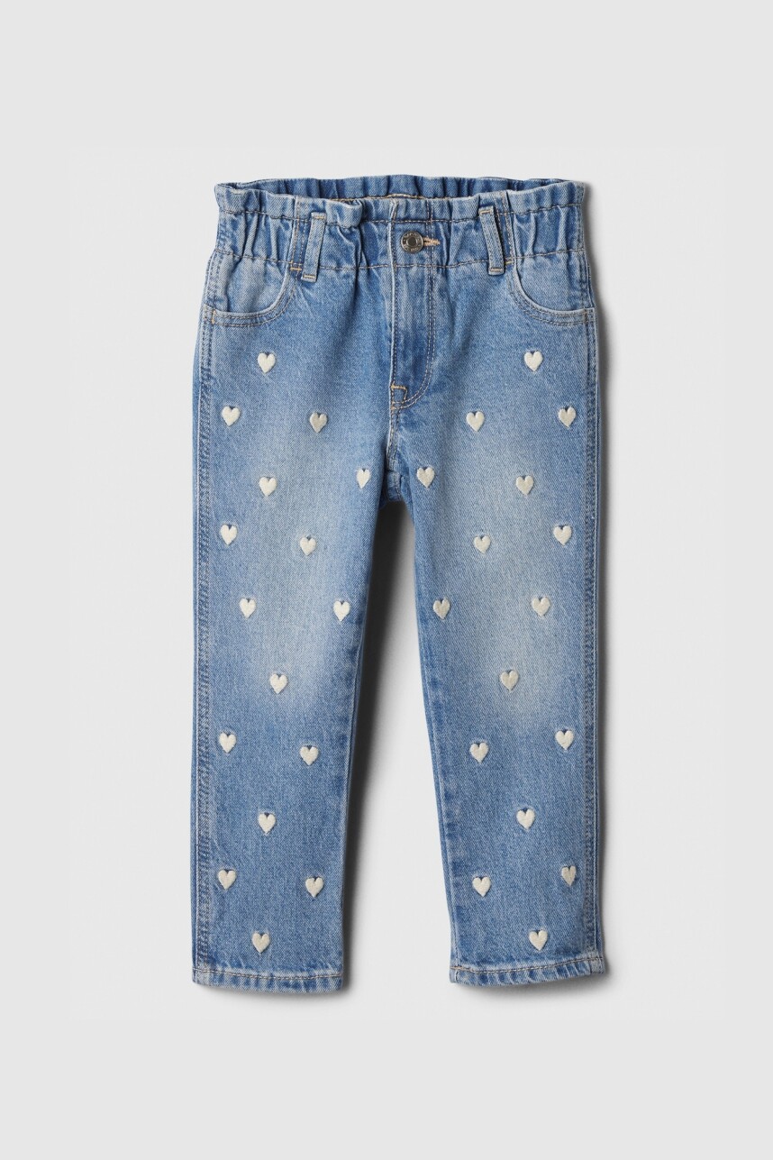 Jean Mom Toddler Niña Medium Wash