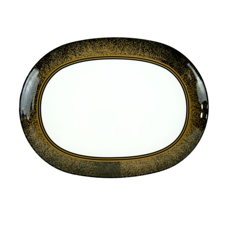 PLATO MELAMINA OVAL LINEA DORADA 11.5´ 29X21.3X2CM 180GR PLATO MELAMINA OVAL LINEA DORADA 11.5´ 29X21.3X2CM 180GR