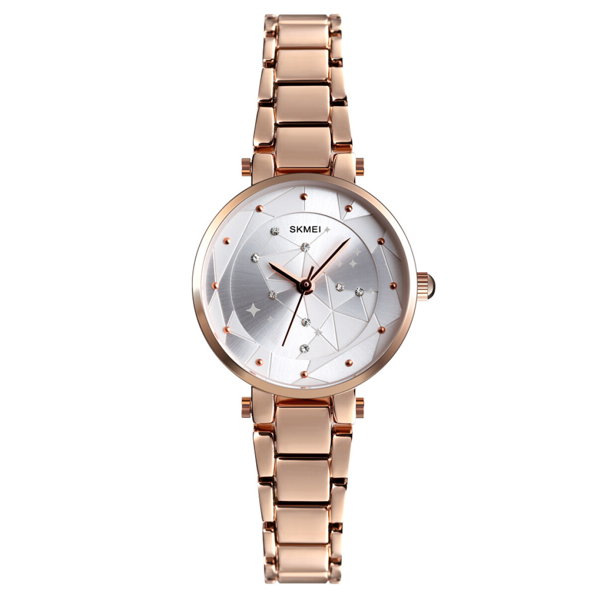 Reloj Skmei 1411rg Para Mujer Analógico Acero Oro Rosa 